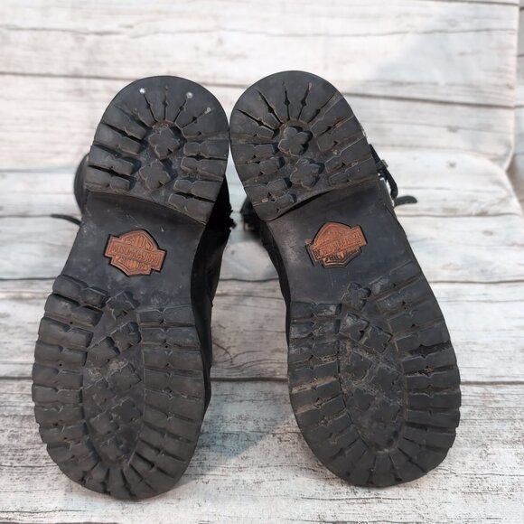 Harley-Davidson Black Leather Engineer Motorcycle Boots – Men’s Size 8 - Picture 8 of 11